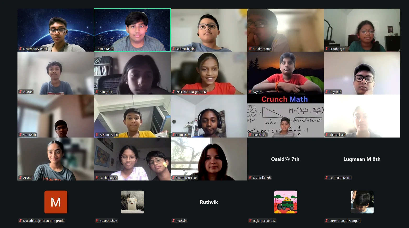 Crunch Math students learning together online
