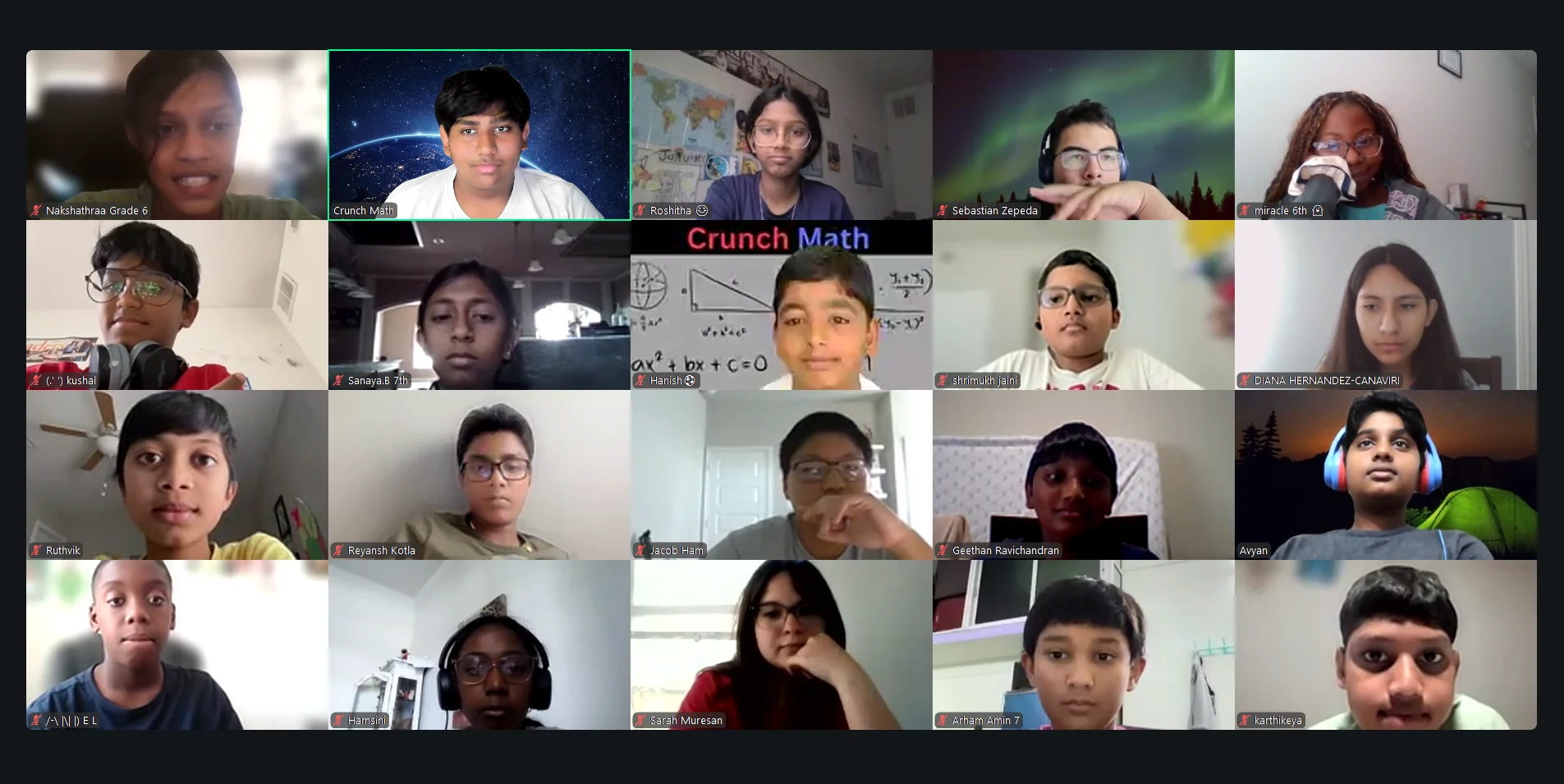 Crunch Math student-led online learning session